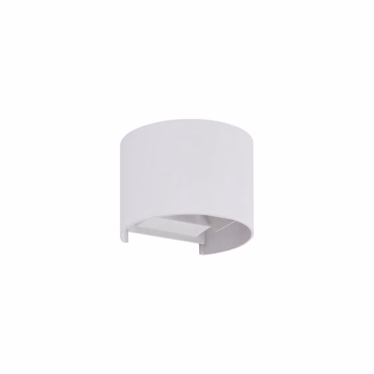 Lindby LED applique da esterno Nivar, rotonda, bianca, metallo, IP54
