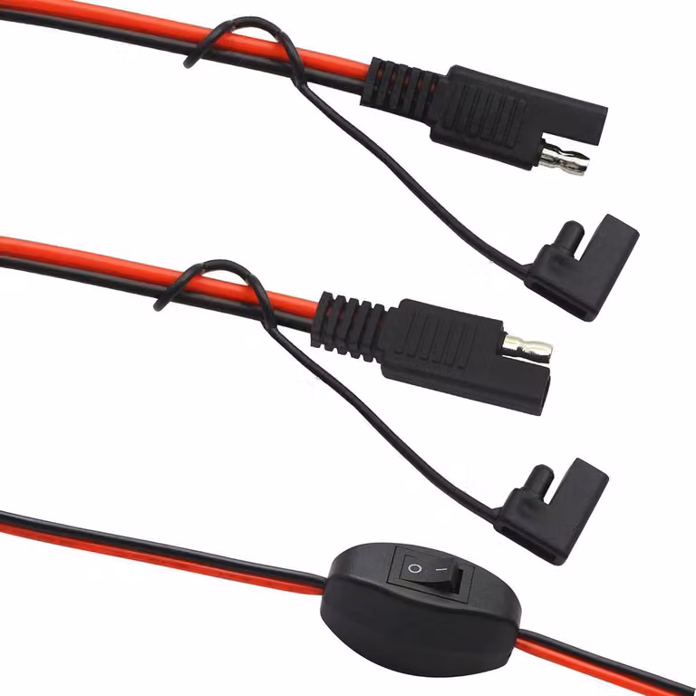Cavo di collegamento per inverter SAE con interruttore, 16 AWG - Cavo a 2 poli per pannelli solari