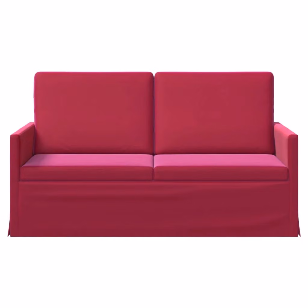 Divano a 2 posti vidaXL in velluto rosso con struttura in metallo L: 150 cm, P: 81 cm, H: 82 cm – 2