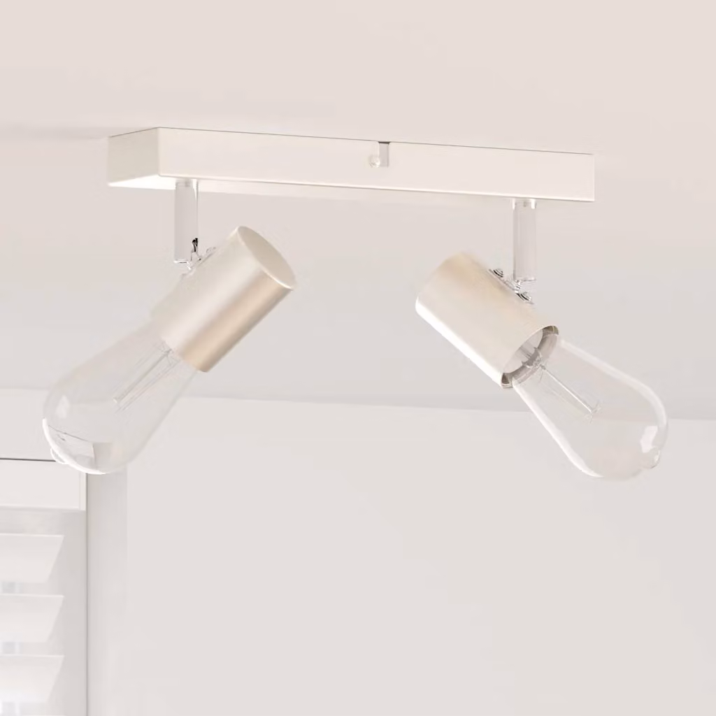 Faretto da soffitto regolabile vidaXL in metallo argento L 26 cm, P 6,5 cm, H 11,5 cm