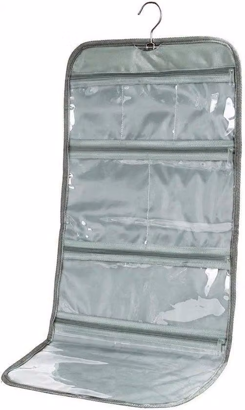 Organizer cosmetico pieghevole trasparente - multifunzionale - 1 pezzo - trasparente - nylon