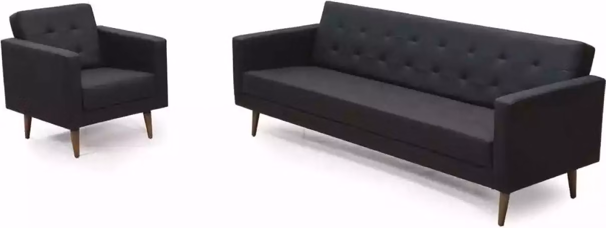 Komplette Sofagarnitur Sessel Dreisitzer Stil Möbel Arbeitszimmer 3+1