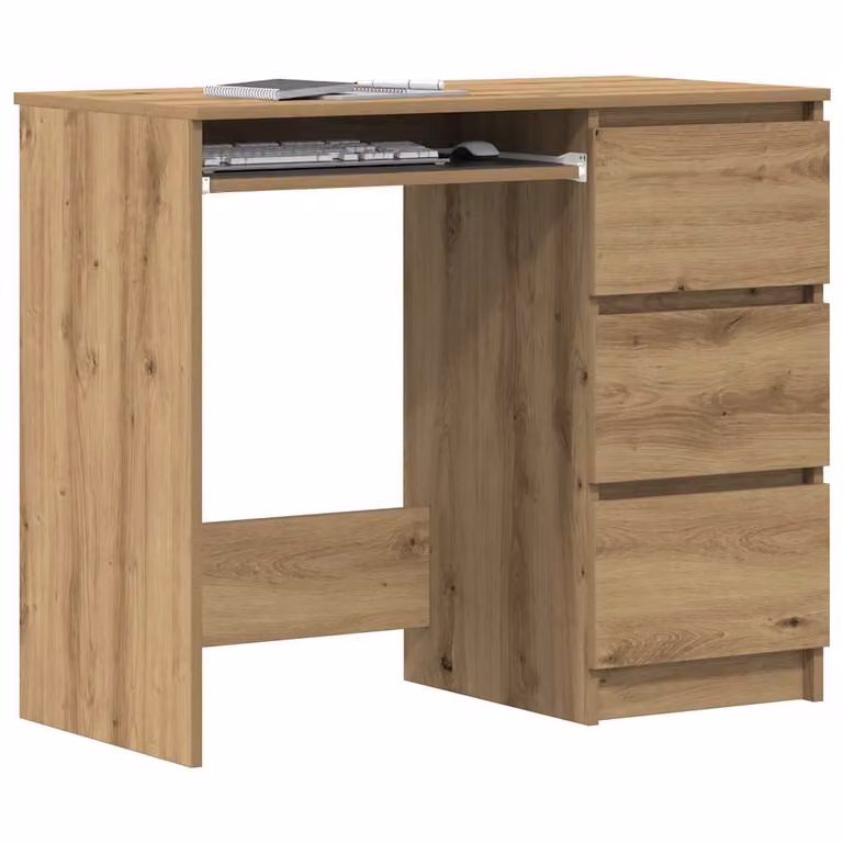 Scrivania moderna vidaXL in legno rovere marrone L: 90 cm, P: 45 cm, H: 76 cm