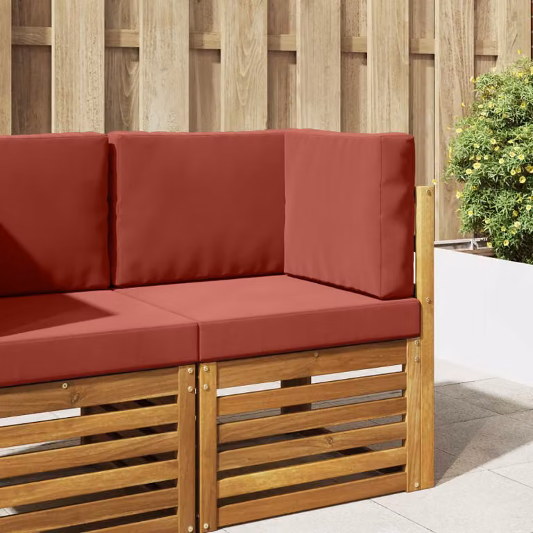 vidaXL Cuscino quadrato per divano da esterno in poliestere rosso, L 60 cm x P 60 cm x H 60 cm
