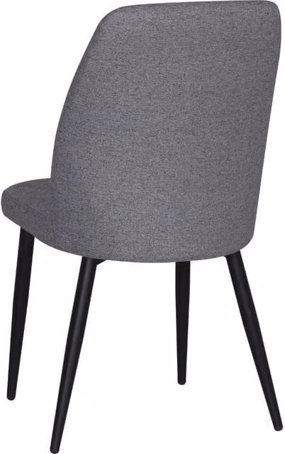 Set 4 Sedie Vika in tessuto grigio con trama geometrica e piedi neri - Eleganza e comfort