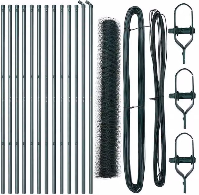Palo per recinzione tondo in acciaio e PVC verde DESIGN IN Altezza: 140 cm, Diametro: 27 mm