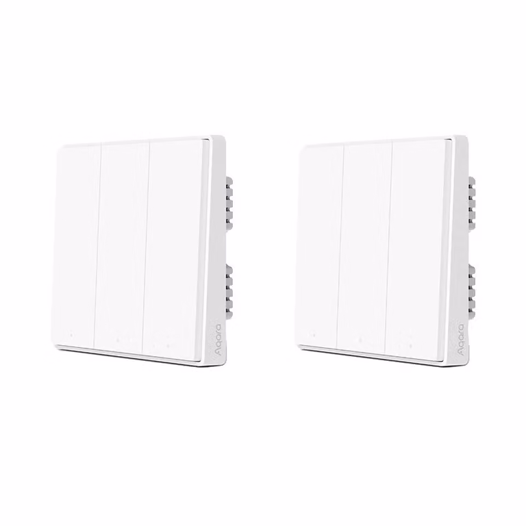 Interruttore a parete smart Aqara, protocollo Zigbee, con doppio canale di controllo, capacità di controllo remoto, 2X D1 con neutro, compatibile con il sistema 3K