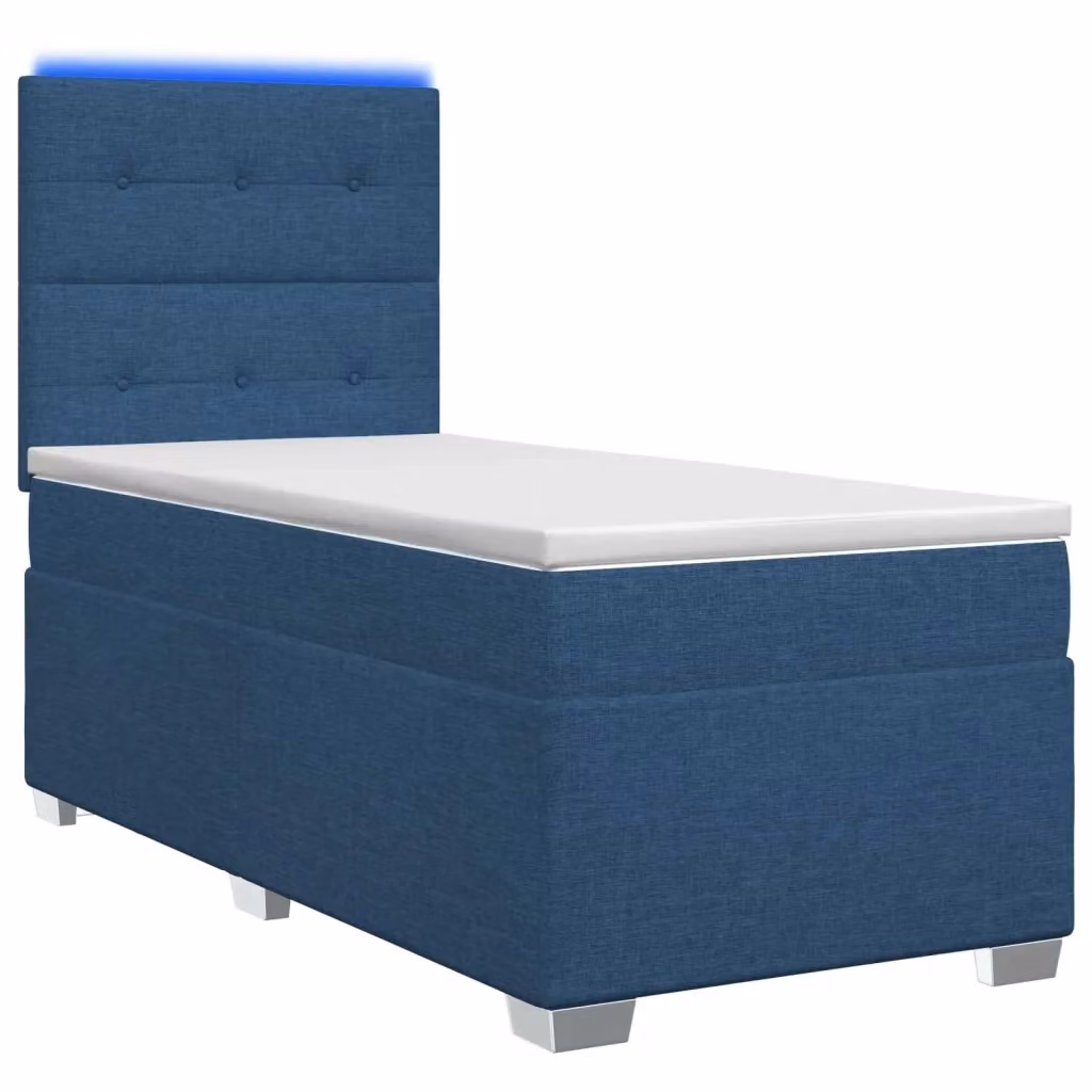 Letto box spring ibrido vidaXL con materasso a molle insacchettate e base contenitore, colore blu e bianco, L/P: 190 x 90 cm – 2