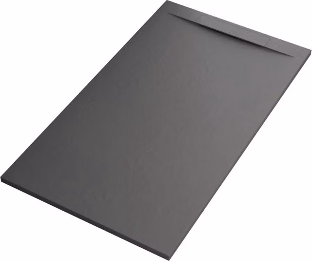 Piatto doccia in marmoresina grigio scuro effetto pietra cemento vincent, misura 70x180