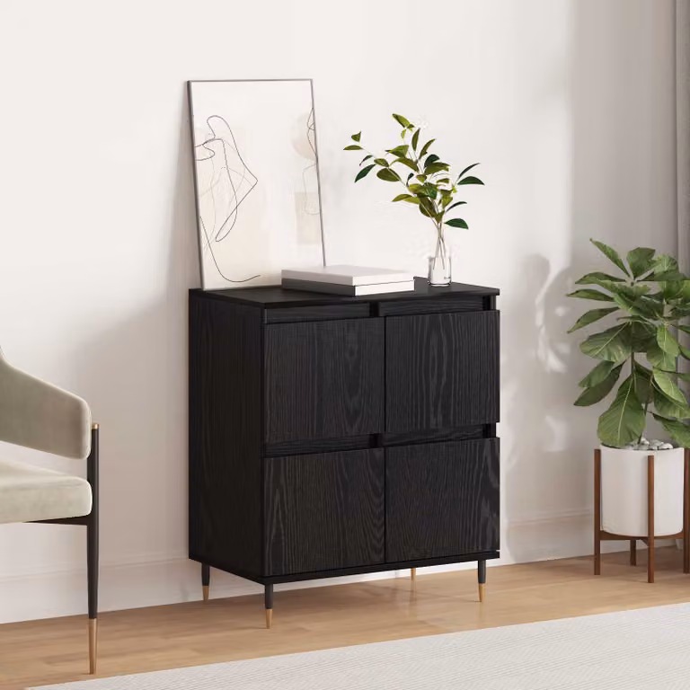 Credenza moderna vidaXL in nero, L 60 x P 35 x H 70 cm