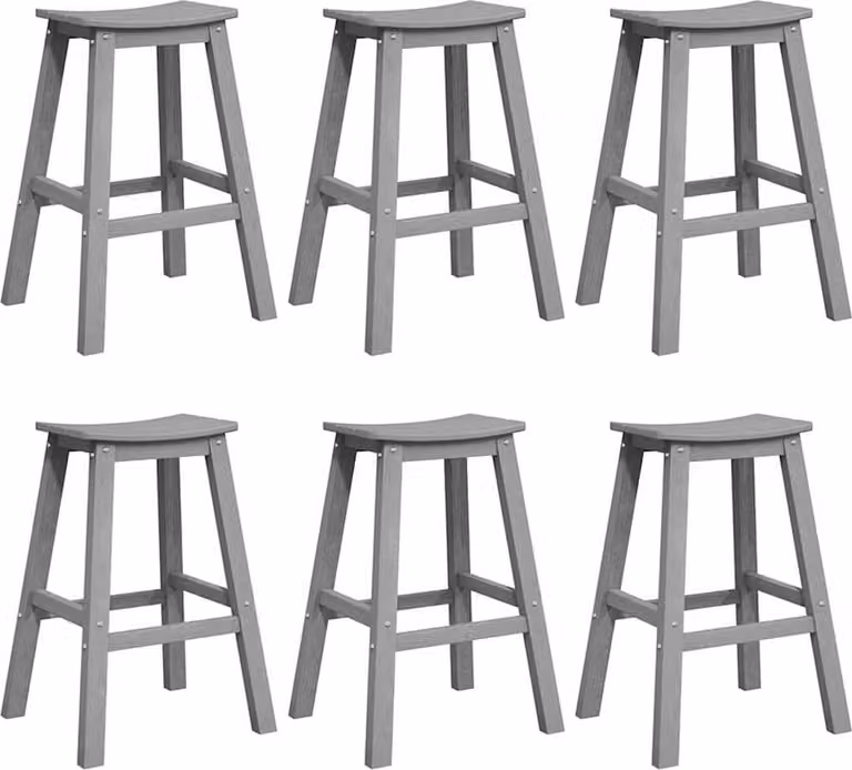 Set Bar da Giardino 6 pcs Grigio chiaro HDPE