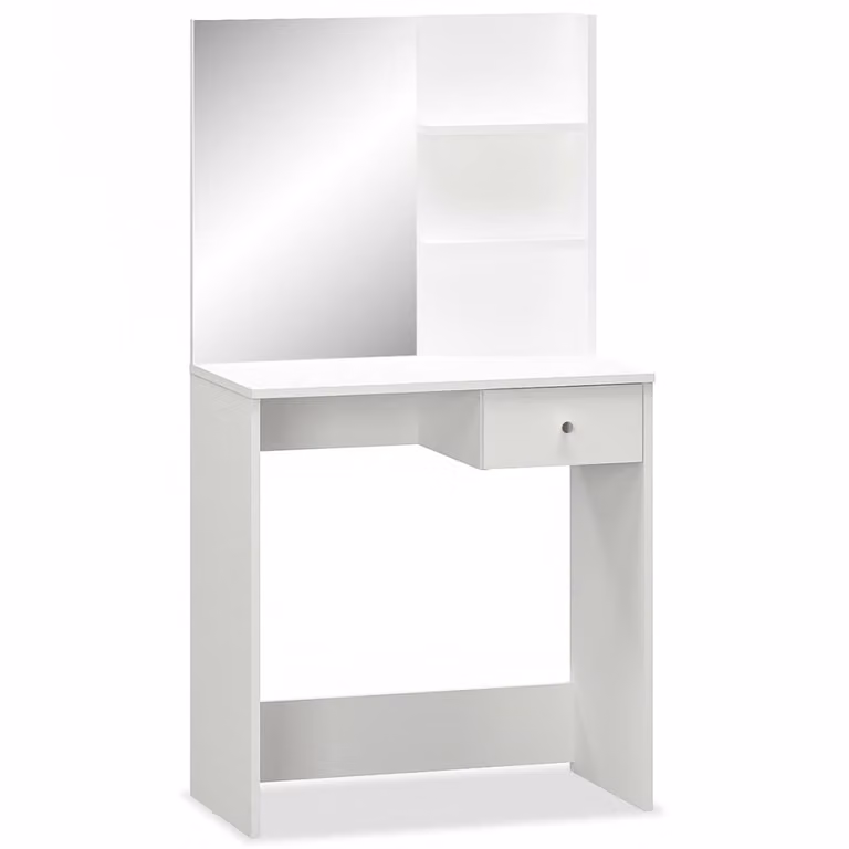 vidaXL Tavolo da toilette in legno 75x40x141 cm Bianco