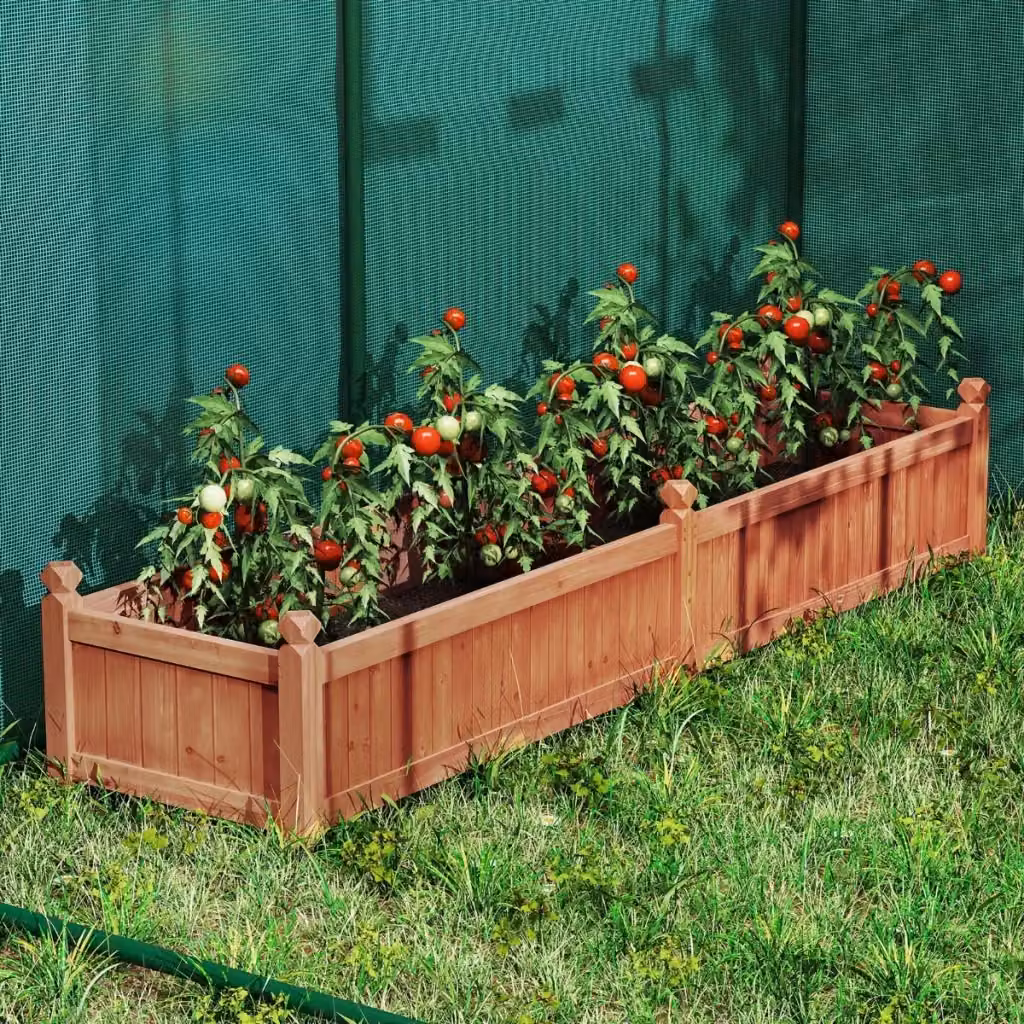 Letti rialzati in legno Design Mania per orto e giardino ornamentale, Marrone Rustico, L: 150 cm x P: 66 cm x H: 40 cm – 2