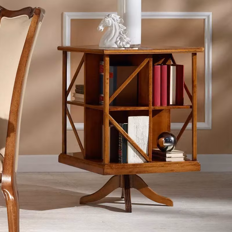 Libreria classica girevole in legno Bassano marrone L/P/H: 54 x 54 x 81 cm - Mobili 2G – 3