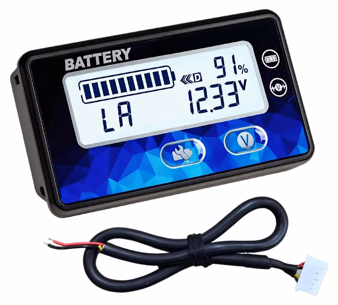 Misuratore di livello batteria LCD, 12-48V, compatibile con batterie al piombo, LiFePO4 e al litio