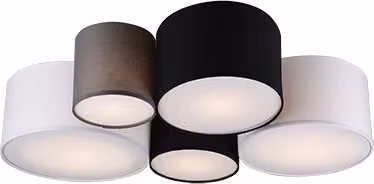 Plafoniera a cilindri Trio Leuchten in tessuto multicolore, L: 90 cm, P: 70 cm – 1