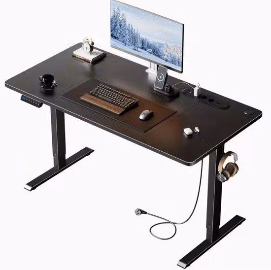 Scrivania regolabile in altezza con funzione di memoria, da seduta a standing, dotata di presa di corrente e USB – Scrivania ergonomica per l'uso in casa e in ufficio