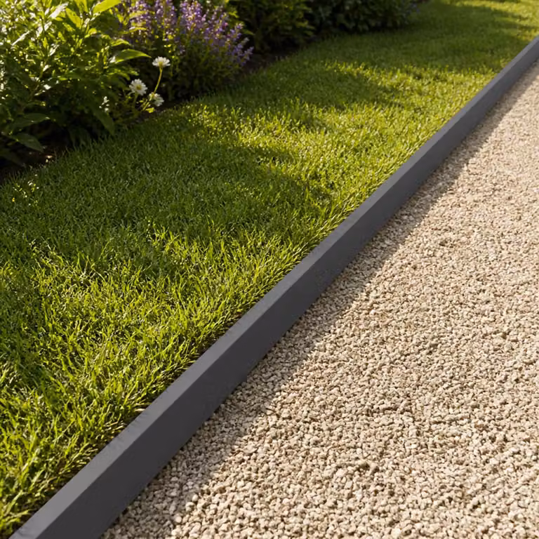 Set di 10 profili di copertura per giardino vidaXL in acciaio colore antracite, L 100 x P 5 x H 5 cm