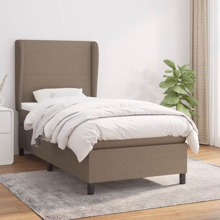 Maison Exclusive - Giroletto a Molle con Materasso Tortora 90x190 cm in Tessuto
