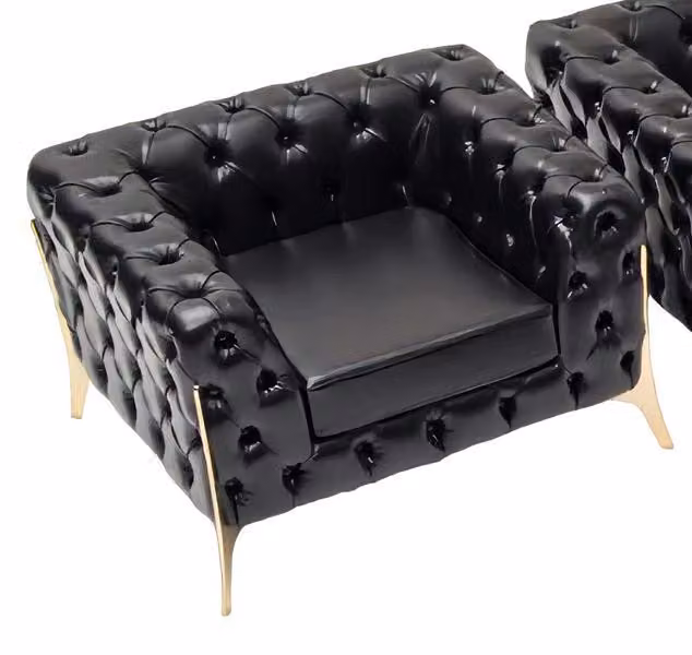 Chesterfield Relax Sessel Schwarz Zeitlos Polster Couch Wohnzimmer Arbeitszimmer