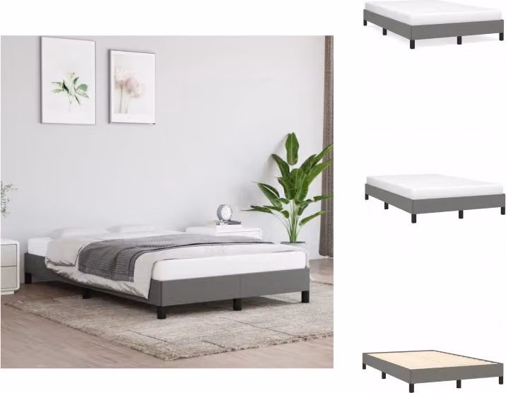 vidaXL Struttura letto grigio scuro 120x200 cm in tessuto - Letti e strutture letto