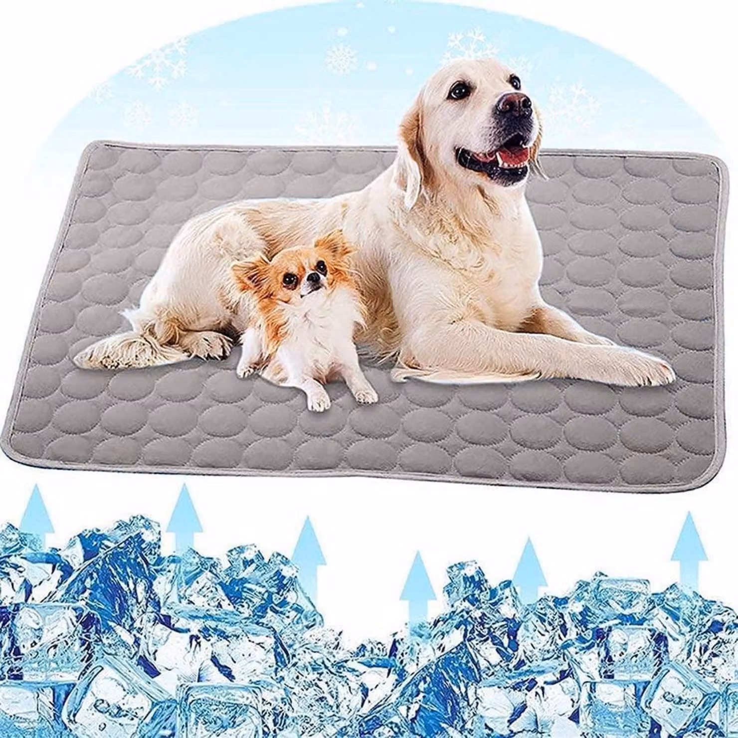 Tappetino refrigerante per cani e gatti, 70x100 cm, marrone, extra grande, lavabile