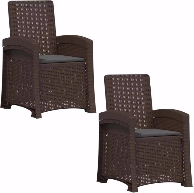 Sedia da giardino reclinabile effetto rattan 2 pz PP 8012021