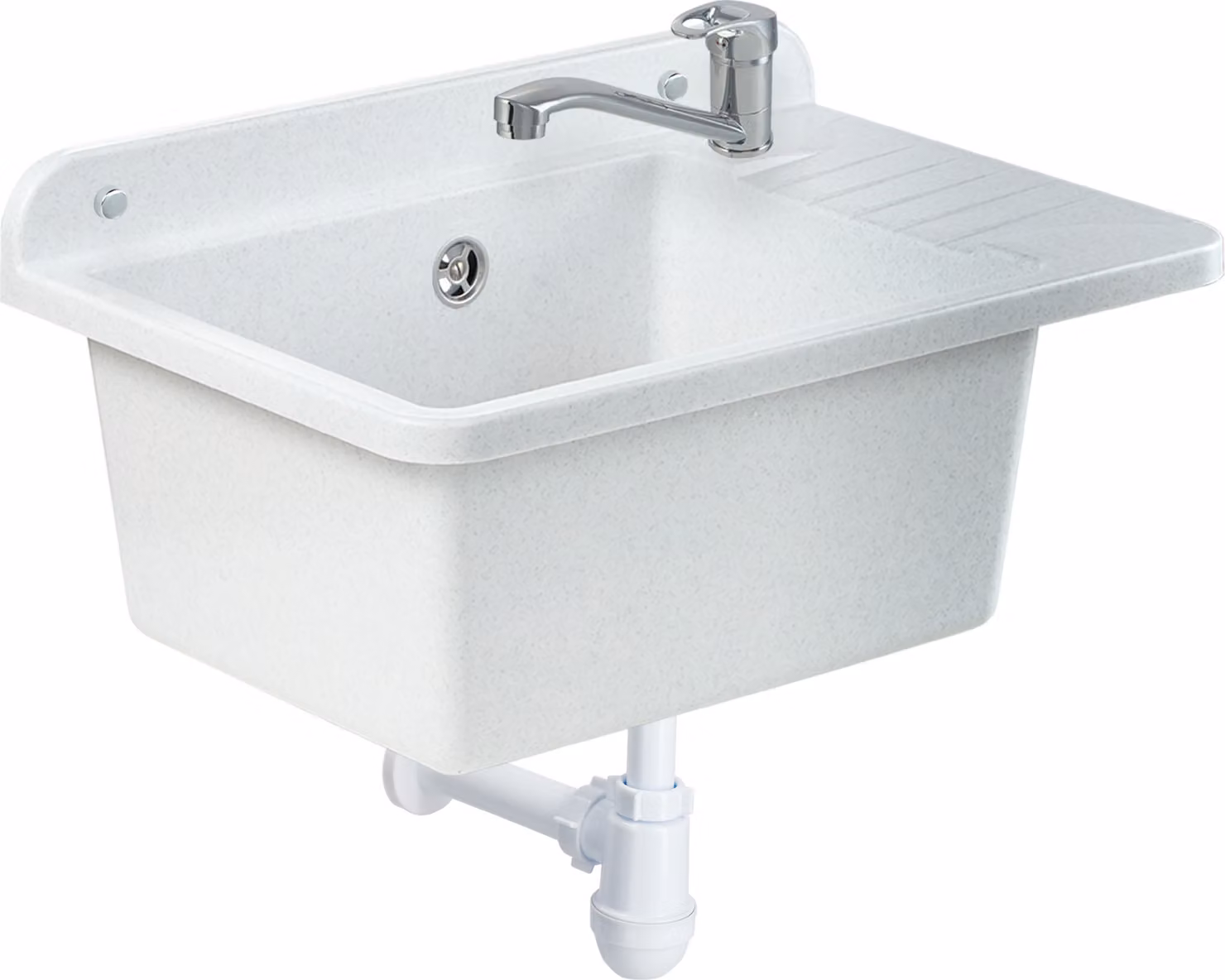 Lavello GOSPO "Tornio", lavello con miscelatore, lavabo 50 cm, bianco