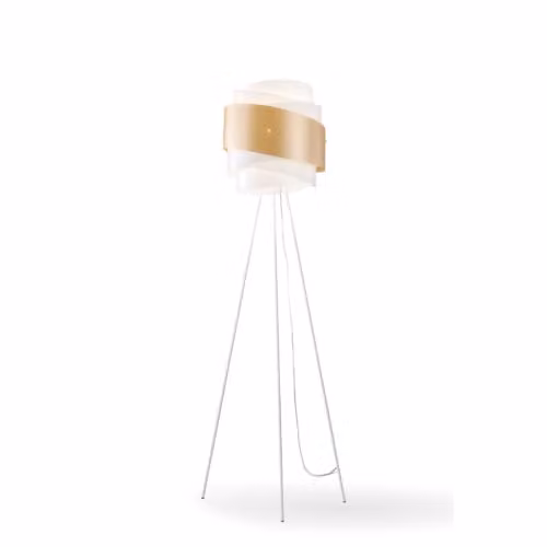 Piantana Moderna 3 Piedi Polilux ® New Gold E Metallo 1 Luce E27