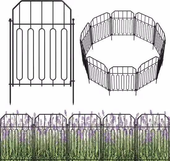Decorativa Barriera di Metallo per Giardino, 25 pezzi - Esterno Per Erba e Terrazza - 31 cm x 41 cm