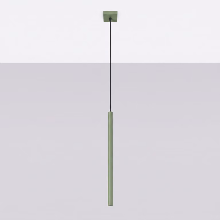 Lampada a sospensione PASTELO 1 color salvia 1xG9 8W acciaio 120x8x8 cm Sollux Lighting