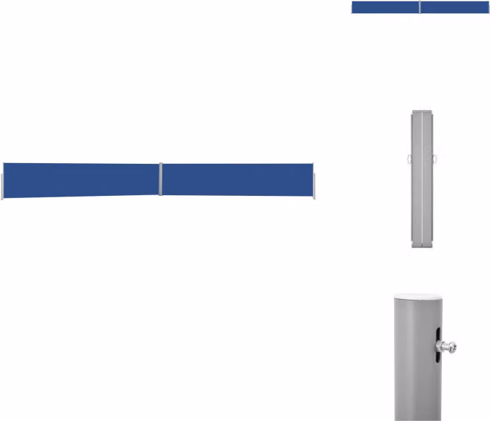 vidaXL Tenda laterale estensibile 140x1200 cm blu - Ombrelloni e tende da sole