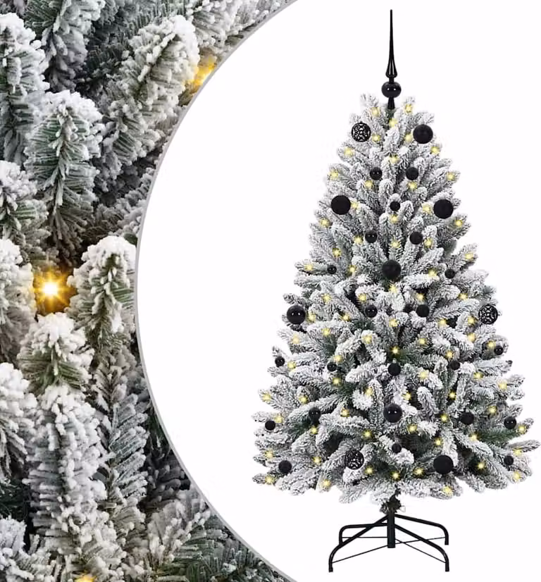 Albero di Natale artificiale con 150 LED Verde e Bianco 150 cm