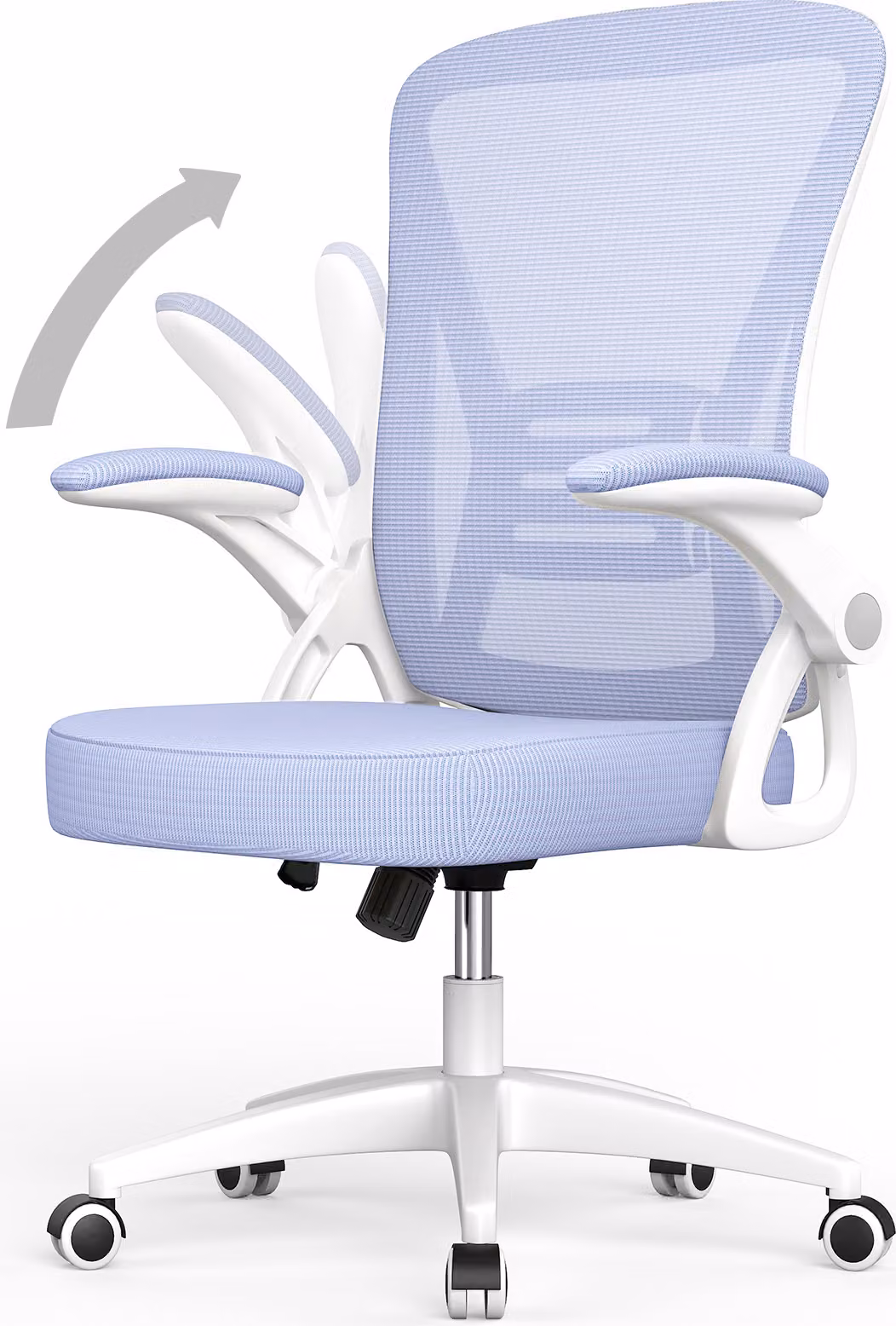 Sedia da ufficio - Seduta ergonomica - Sedia con braccioli ribaltabili a 90° - Supporto lombare - Regolabile in altezza - Viola