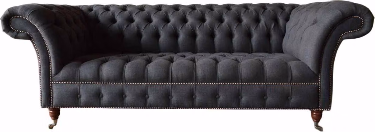 Chesterfield Dreisitzer Sofa 3 Sitzer Couch Polster Couchen Design Textil