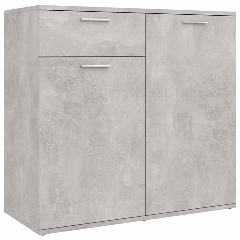 Credenza Grigio Cemento 80x36x75 cm in Legno Multistrato