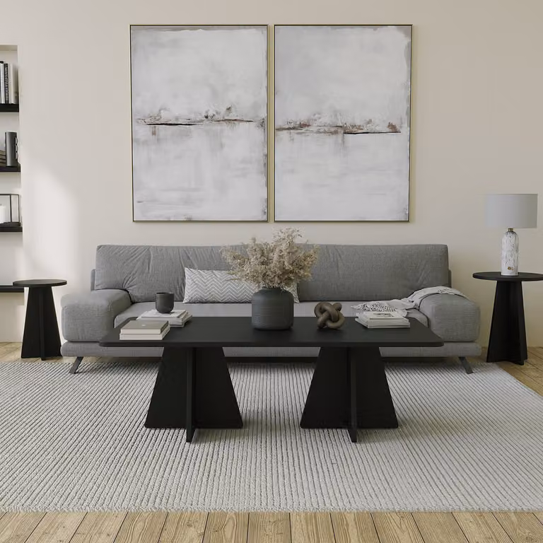 Skye Decor, Fungo - Nero, Couchtische, Schwarz, 120 x 40 x 60 cm