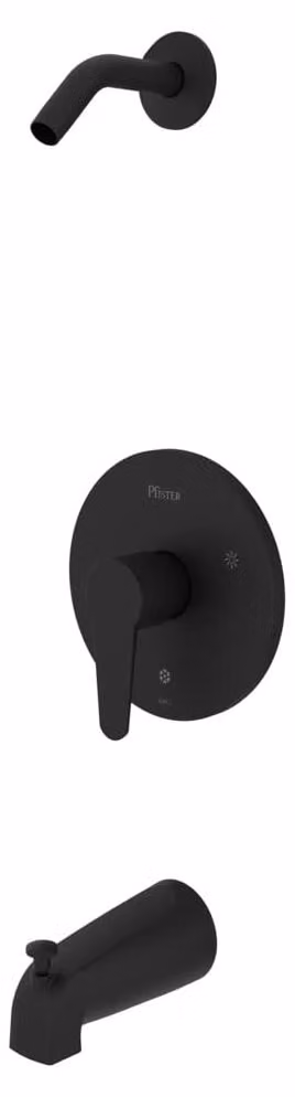 Miscelatore monocomando per bagno e doccia, finitura nera opaca, solo rivestimento