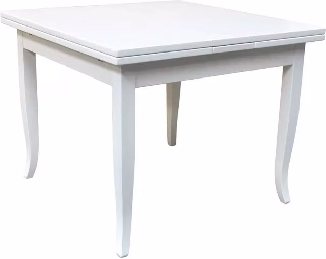 Tavolo da pranzo quadrato estensibile classico Mobili 2G bianco opaco L: 100 cm, P: 100 cm, H: 79,5 cm – 1