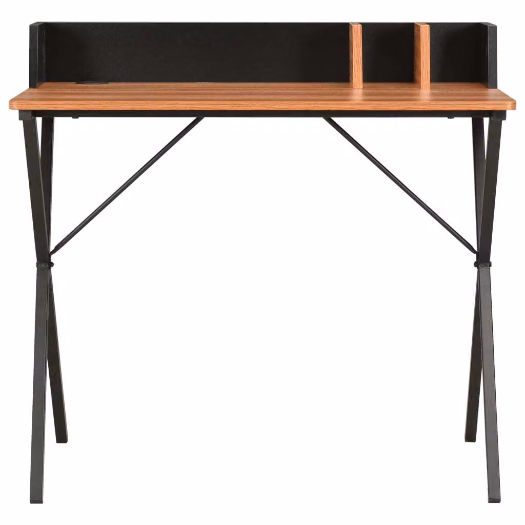 Scrivania Nera e Marrone 80x50x84 cm