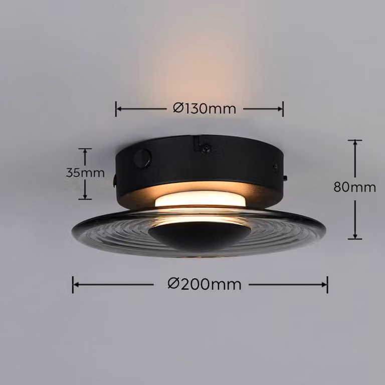 Trio Lighting Applique da parete Sirena, dimmerabile, Nero, Soggiorno / Sala da pranzo, Metallo, Applique