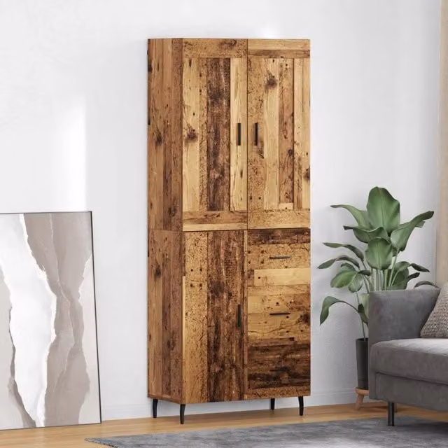 Credenza 2 pz Legno vecchio 69,5 x 34 x 180 cm 3415712