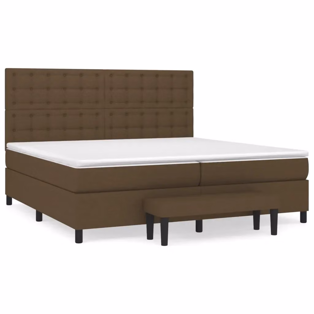 Letto Ibrido vidaXL con Giroletto a Molle e Materasso, Marrone e Bianco, L/P/H: 200 x 200 x 31 cm – 2