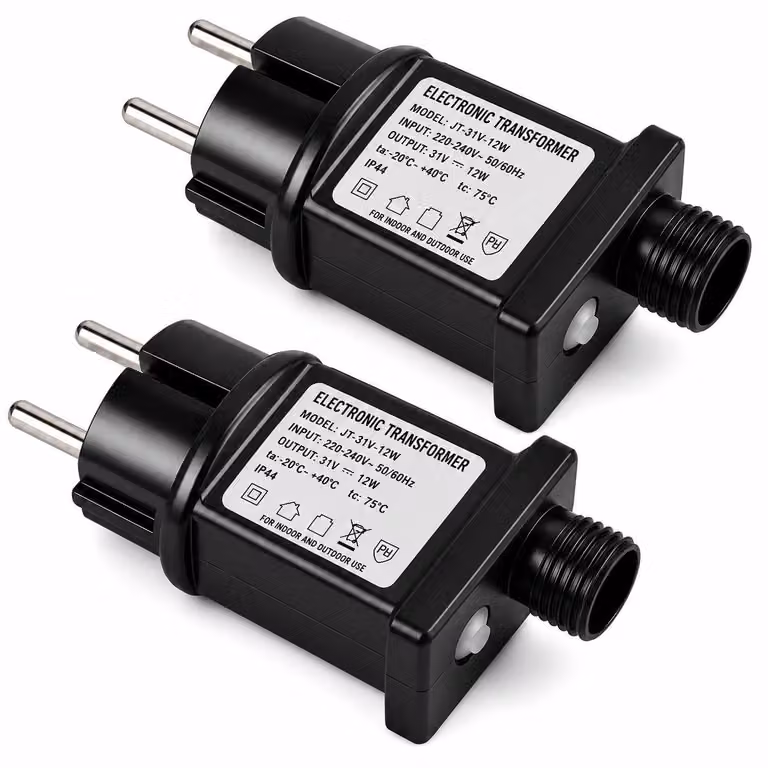 2 luci per decorazioni natalizie a LED, 31 V, 6 W, grado di protezione IP44, 8 modalità, timer