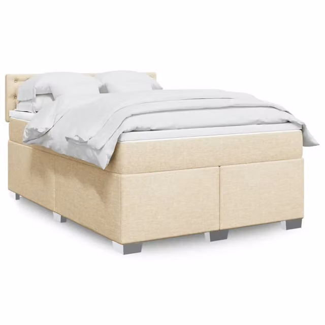 Letto Ibrido vidaXL con Struttura in Legno di Pino e Materasso in Tessuto Beige e Bianco L/P/H: 140 x 200 cm