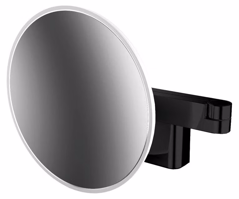 emco LED miroir de rasage et de maqu'illage, modèle mural, bras à double articulation, grossissement 5x, rond, 109513330, 109513330