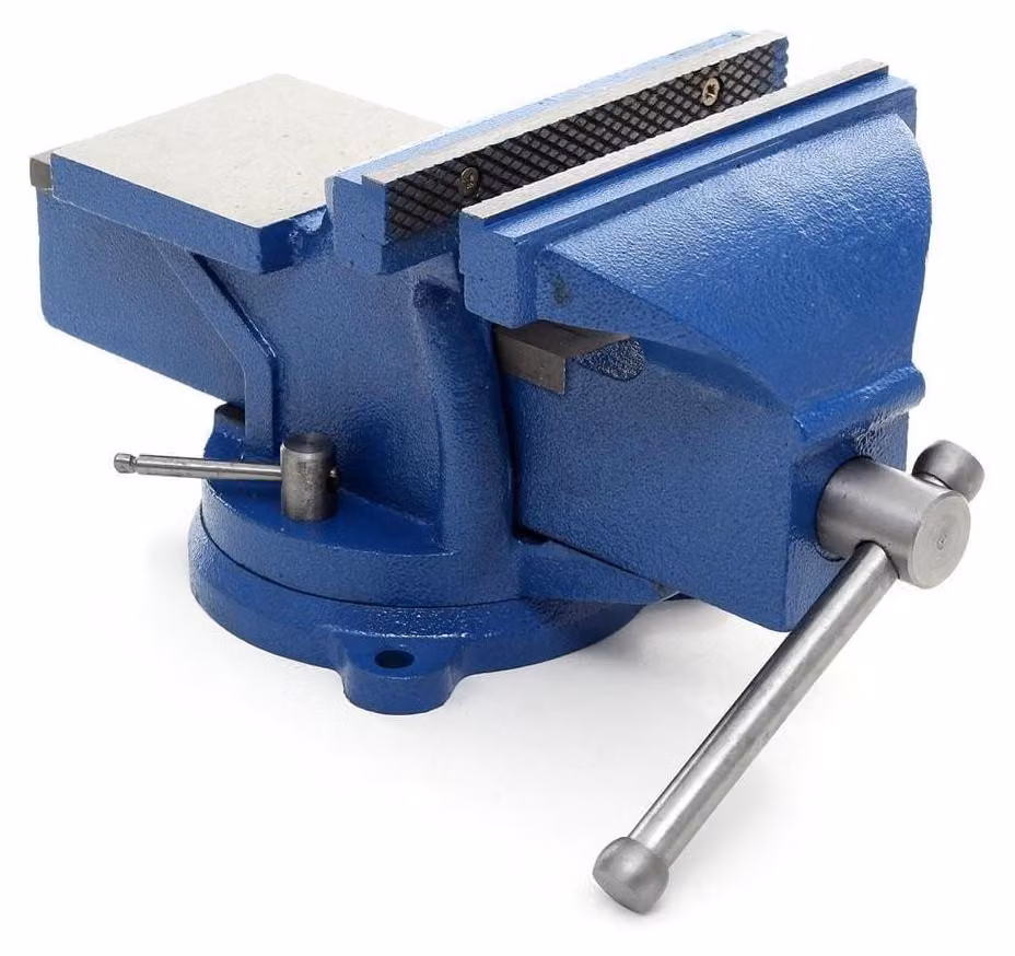 Morsa Kraft & Dele KD1102 con base girevole e incudine 125 mm