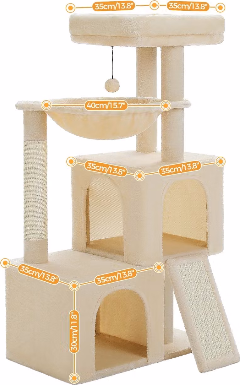 Albero per gatti, spaziosi appartamenti, struttura robusta, AMT0282BG, L