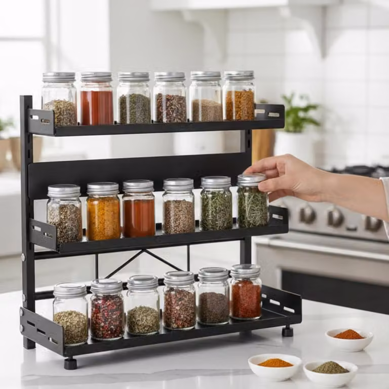 Scaffale a più livelli per erbe aromatiche – Organizzatore da cucina salvaspazio