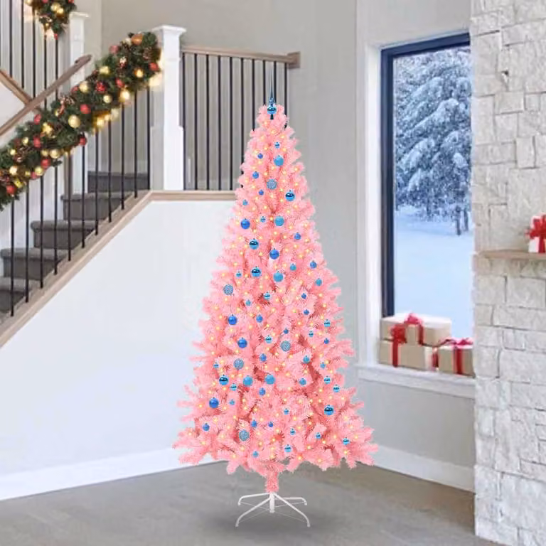 vidaXL Albero di Natale Rosa 240 cm PVC